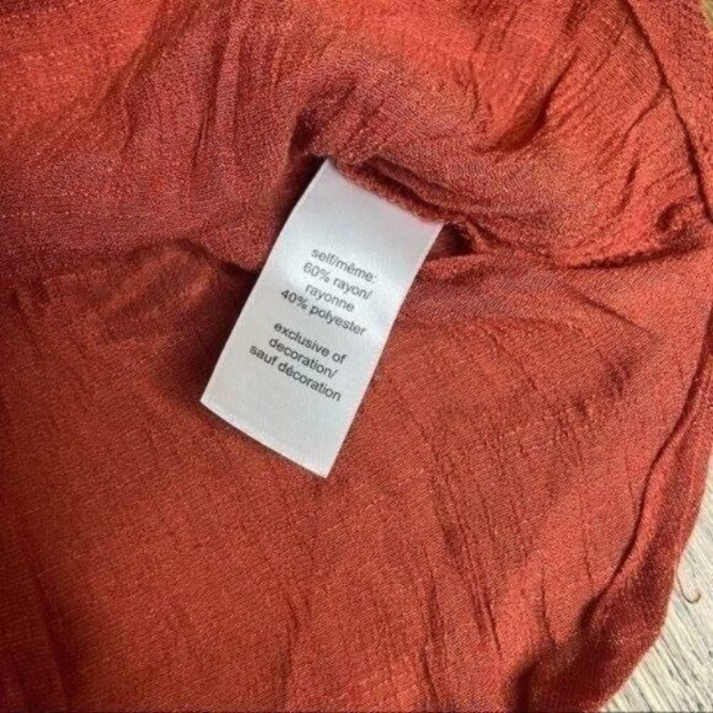 Maurices Burnt Orange Long Sleeve Top w/ Lace - Picture 5 of 9